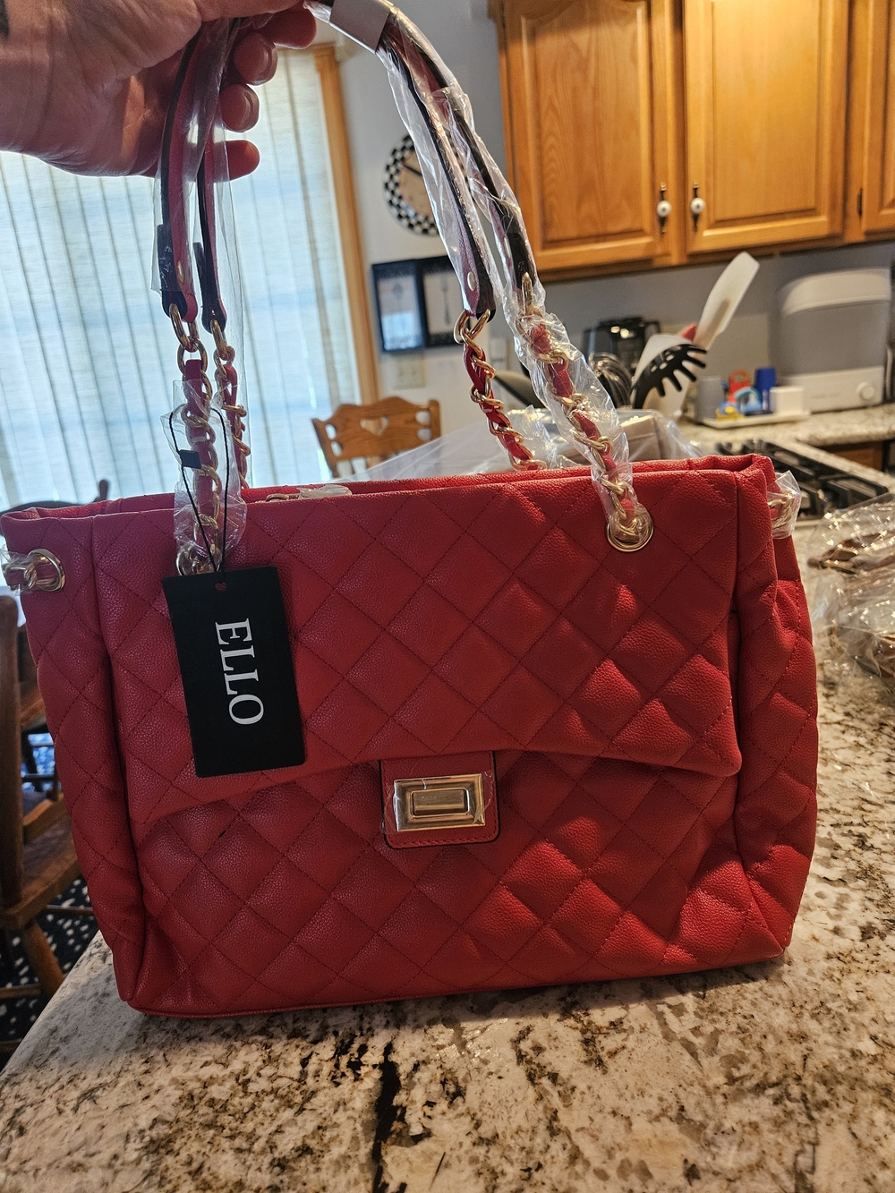 Quilted Red Shoulder Bag